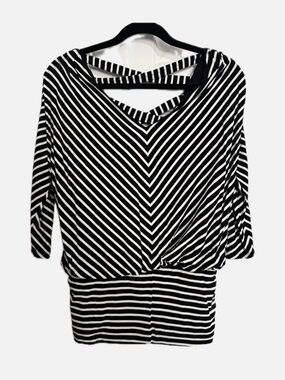 Black & White Striped V-Neck
